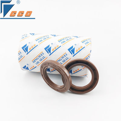 Segel Oli Tipe FKM TC Suhu Hingga 250°C Coklat Segel oli bibir ganda untuk Transmisi